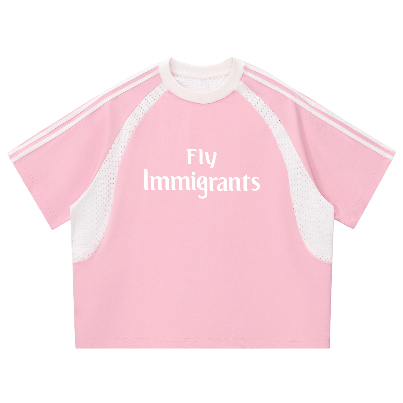 Striped Fly Immigrants Panel Mesh Shirt