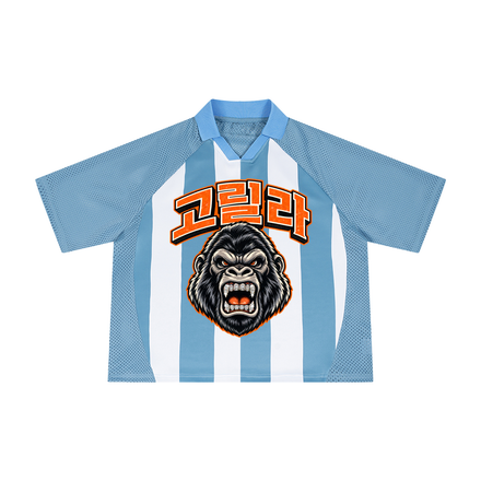 Striped Mesh Orange Korean University Jersey