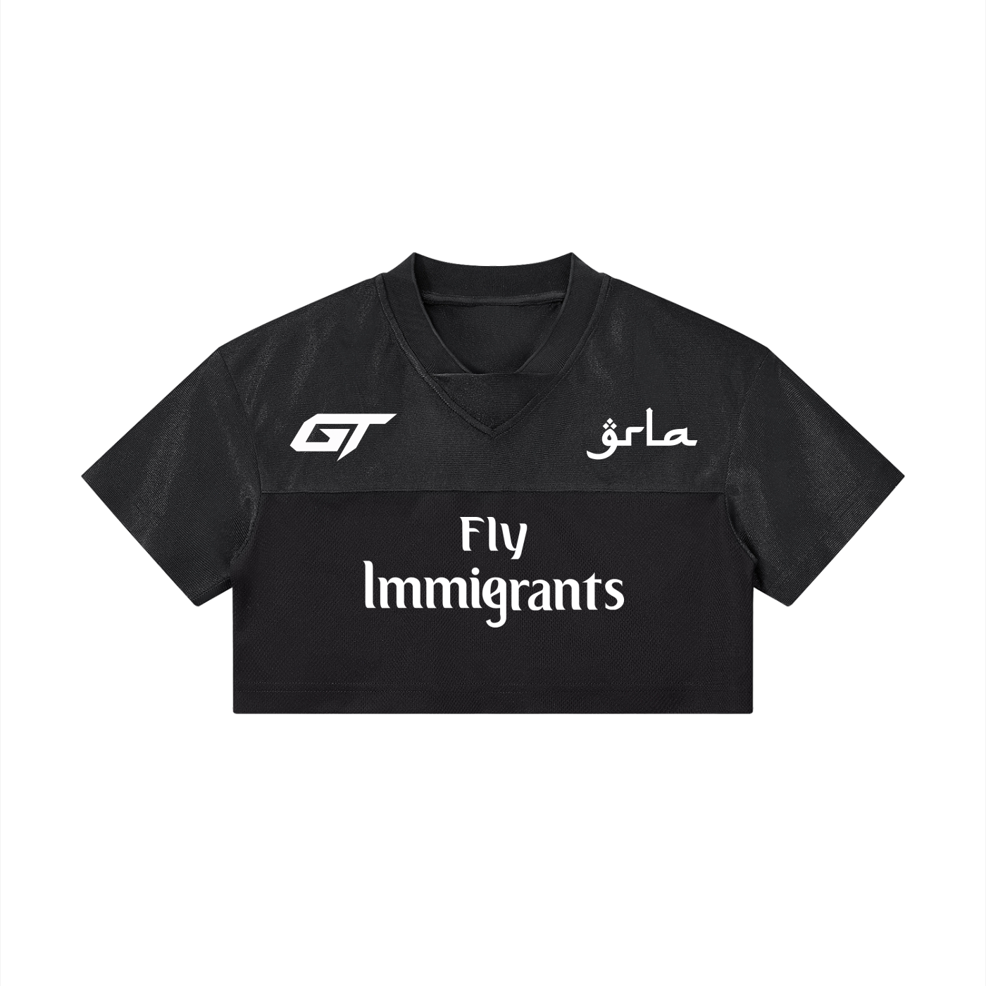 Fly Immigrants Cropped V Neck Jersey