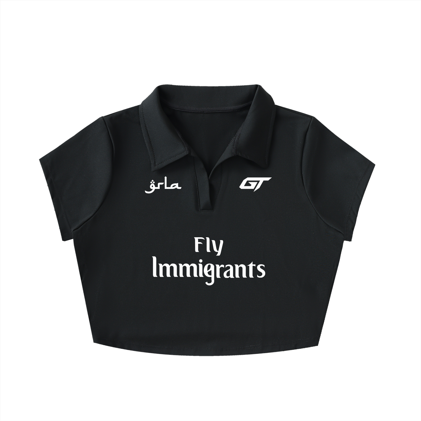 Fly Immigrants V Neck Crop Top