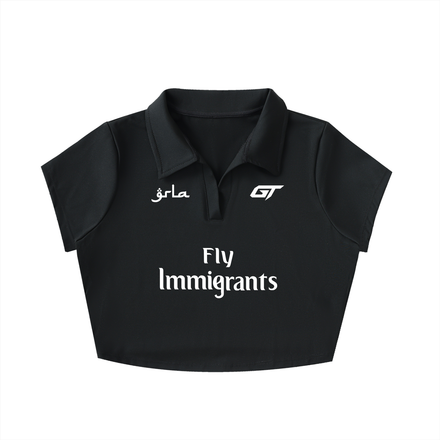 Fly Immigrants V Neck Crop Top
