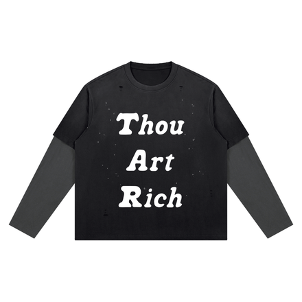 Thou Art Rich Distressed Layer T-Shirt