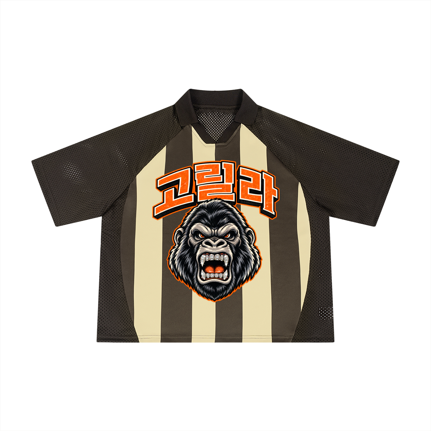 Striped Mesh Orange Korean University Jersey